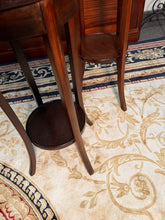 Load image into Gallery viewer, Two Edwardian Period Mahogany Circular Two-Tier Plant Stands
