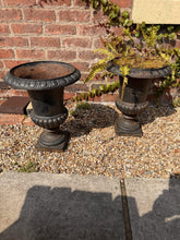 Load image into Gallery viewer, A Matching Pair Of Victorian Cast Iron Painted Urns