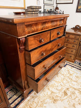Load image into Gallery viewer, Large Flamed Mahogany Victorian Antique Scottish Chest of Drawers