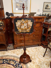 Load image into Gallery viewer, Antique Regency Fireside Pole Screen – English Rosewood Needlepoint Tapestry – c.1820