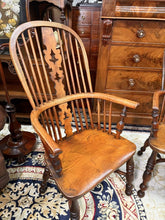 Load image into Gallery viewer, A Stunning Pair of Antique Yew and Elm Spindle-Back Windsor Armchairs