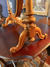 Load image into Gallery viewer, 19th Century Victorian Flame Mahogany Cheval Dressing Mirror