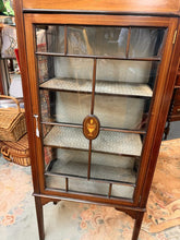 Load image into Gallery viewer, Antique Edwardian Inlaid Mahogany Display Cabinet – c.1890–1910