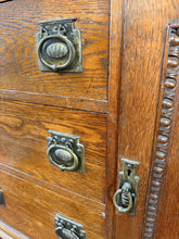 Load image into Gallery viewer, ANTIQUE ENGLISH ARTS &amp; CRAFTS OAK SIDEBOARD – LIBERTY TASTE – c.1900