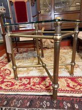 Load image into Gallery viewer, Vintage Art Deco Brass &amp; Glass Side Table – Maison Jansen Style