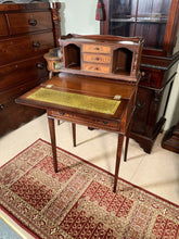 Load image into Gallery viewer, Antique Georgian Style Small Mahogany Ladies Desk With A Tooled Leather Writing Area