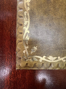 Antique Georgian Style Small Mahogany Ladies Desk With A Tooled Leather Writing Area