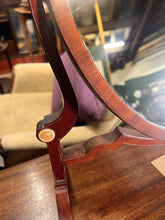 Load image into Gallery viewer, Edwardian Mahogany Dressing Mirror Crossbanded Surmounted by a Shaped Stand With Pearl Roundels