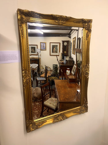 A French Gilded Over Mantel Mirror With Beautiful Detail