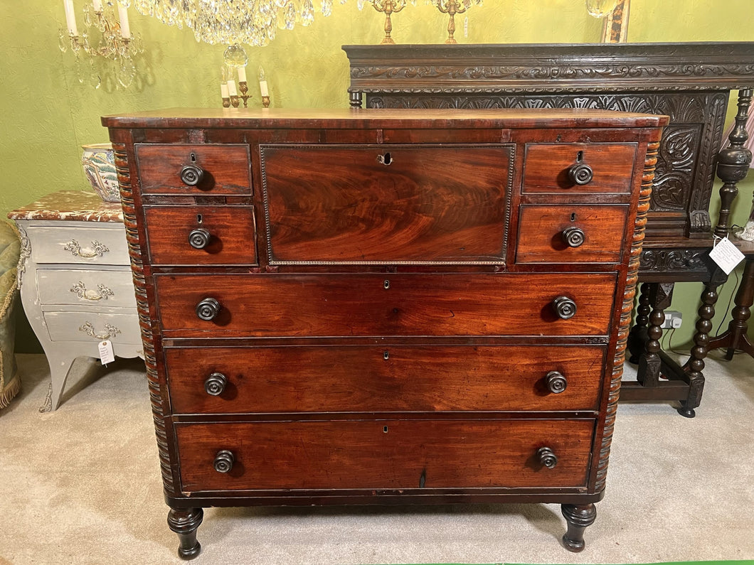 A Large Antique Victorian Mahogany Scotch Chest Of Drawers In Lovely Original Condition