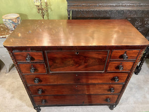 A Large Antique Victorian Mahogany Scotch Chest Of Drawers In Lovely Original Condition