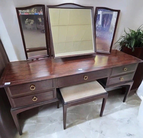 A Mid Century Stag Minstrel Dressing Table With Triple Mirror