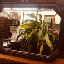 Load image into Gallery viewer, Gorgeous Edwardian mahogany mirror with amazing patina and amazing carving to the frame