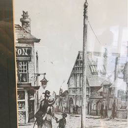 Two pencil signed pen and ink pictures of Westminster road and Anfield police stations in Liverpool