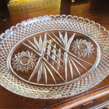 Load image into Gallery viewer, Lovely hand cut lead crystal glass platter with amazing detail in nice condition