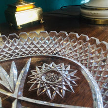 Load image into Gallery viewer, Lovely hand cut lead crystal glass platter with amazing detail in nice condition