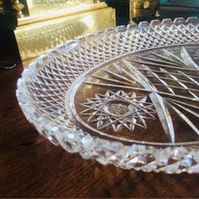 Load image into Gallery viewer, Lovely hand cut lead crystal glass platter with amazing detail in nice condition