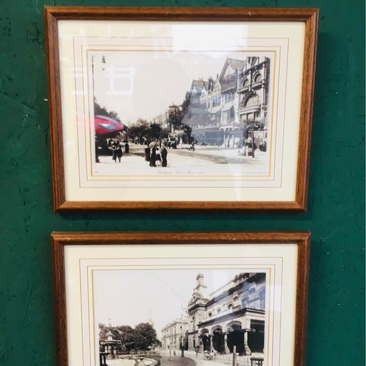 A pair of beautifully framed black and white photographs of Southport dated 1900