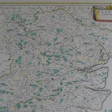 Load image into Gallery viewer, Map of Essex by Joannnes Blaeu 1645 with amazing detail in lovely condition