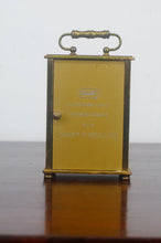 Load image into Gallery viewer, Brass carriage clock made by Metamec of Great Britain engraved on the rear