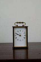 Load image into Gallery viewer, Brass carriage clock made by Metamec of Great Britain engraved on the rear