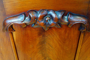 Early Victorian antique mahogany chiffonier with  beautifully carved doors