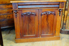 Load image into Gallery viewer, Early Victorian antique mahogany chiffonier with  beautifully carved doors