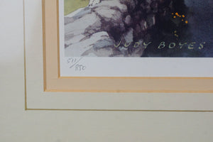 Painting by Judy Boyes with certification framed under glass with amazing colours