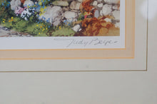 Load image into Gallery viewer, Painting by Judy Boyes with certification framed under glass with amazing colours
