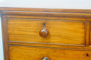 Scotch mahogany chest of drawers with original wooden turned handles just stunning