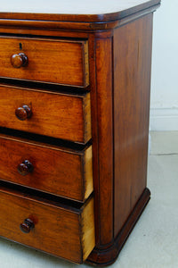 Scotch mahogany chest of drawers with original wooden turned handles just stunning