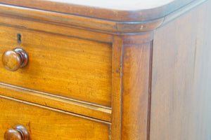 Scotch mahogany chest of drawers with original wooden turned handles just stunning