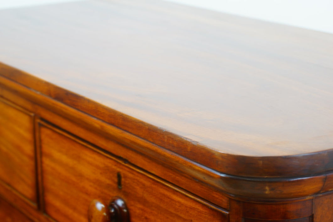 Scotch mahogany chest of drawers with original wooden turned handles just stunning