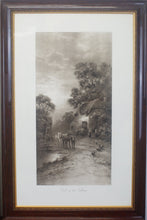 Load image into Gallery viewer, A stunnig pair of Keene Sepia Lithographic prints one “End Of The Village” and “Road From The Moor”