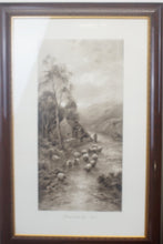 Load image into Gallery viewer, A stunnig pair of Keene Sepia Lithographic prints one “End Of The Village” and “Road From The Moor”