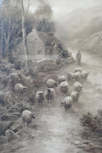 Load image into Gallery viewer, A stunnig pair of Keene Sepia Lithographic prints one “End Of The Village” and “Road From The Moor”