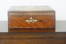 Load image into Gallery viewer, Mother of pearl inlaid jewellery or trinket box in fabulous condition