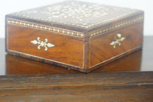 Load image into Gallery viewer, Mother of pearl inlaid jewellery or trinket box in fabulous condition