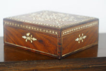 Load image into Gallery viewer, Mother of pearl inlaid jewellery or trinket box in fabulous condition