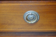 Load image into Gallery viewer, Flame mahogany inlaid mirror backed dressing table in gorgeous condition