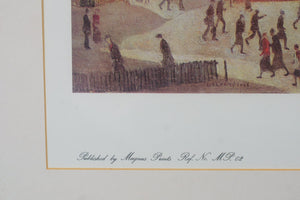 A L S Lowry print of "An Accident" beautifully framed under glass