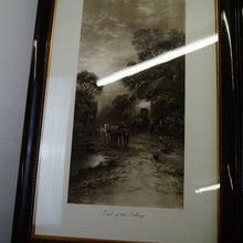 Load image into Gallery viewer, A stunnig pair of Keene Sepia Lithographic prints one “End Of The Village” and “Road From The Moor”