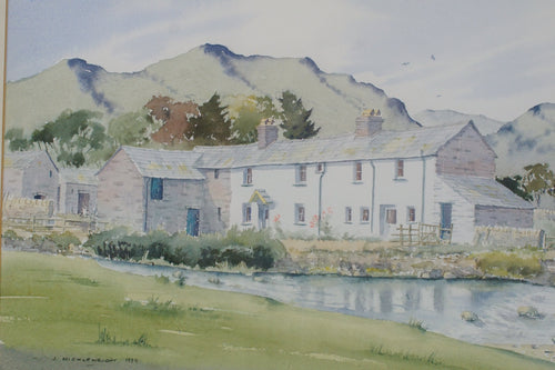 Signed watercolour by Jim Micklewright of Bekside Farm Cumbria