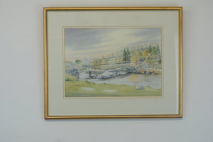 Signed original watercolour by Jim Micklewright of Slatters bridge Cumbria