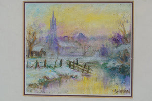 A pair of Original paintings by renowned artist artist M Watson "Dawn Frost" and  "River Mist"