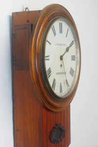 A fantastic Early Victorian Fusee drop Dial wall clock by John Hughes and Co, Carnarvon