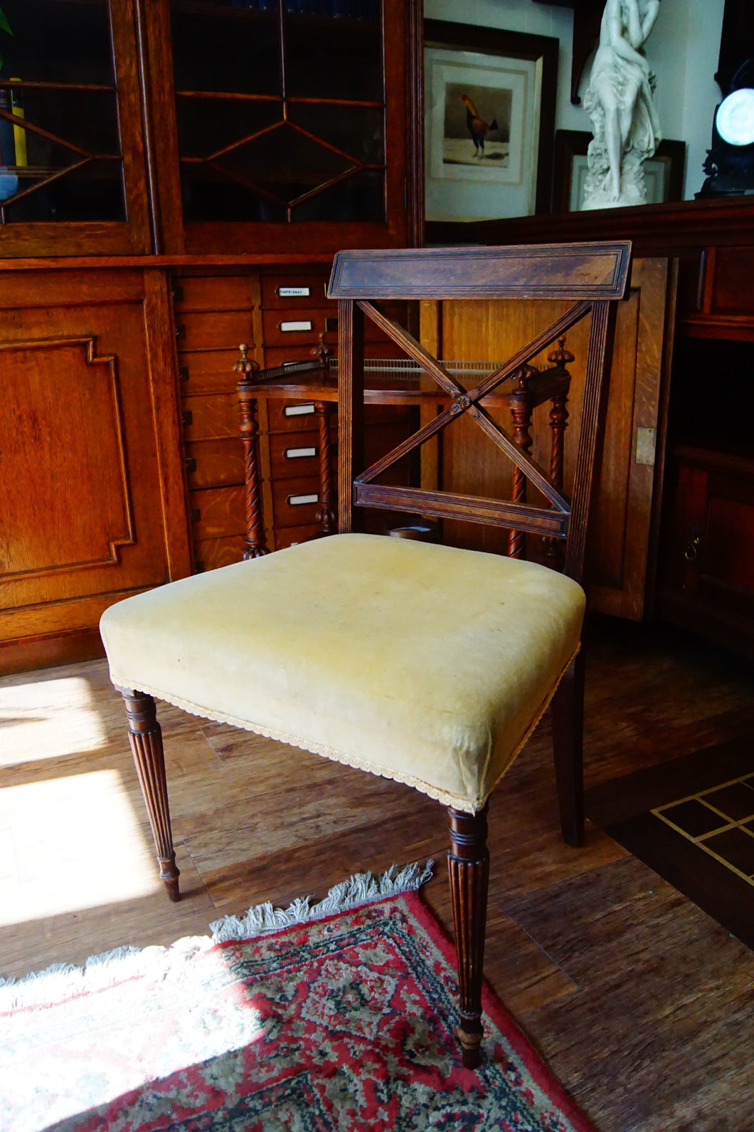 Edwardian rosewood nursing or bedroom armchair or desk chair