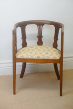 Load image into Gallery viewer, The most fabulous Edwardian Inlaid Tub chair dating 1890 in gorgeous condition