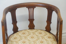 Load image into Gallery viewer, The most fabulous Edwardian Inlaid Tub chair dating 1890 in gorgeous condition