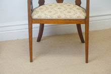 Load image into Gallery viewer, The most fabulous Edwardian Inlaid Tub chair dating 1890 in gorgeous condition